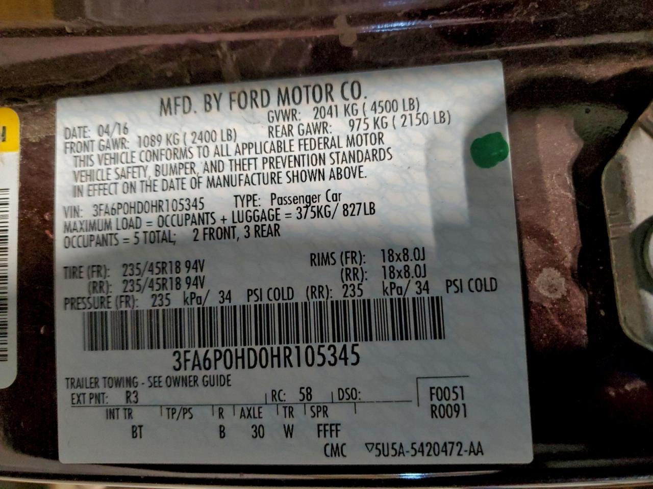 2017 Ford Fusion se