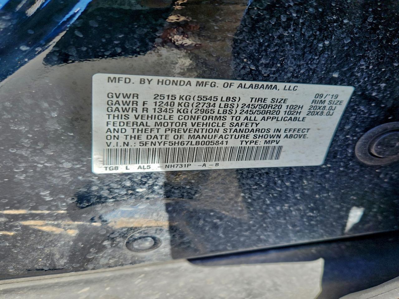2020 Honda Pilot Touring