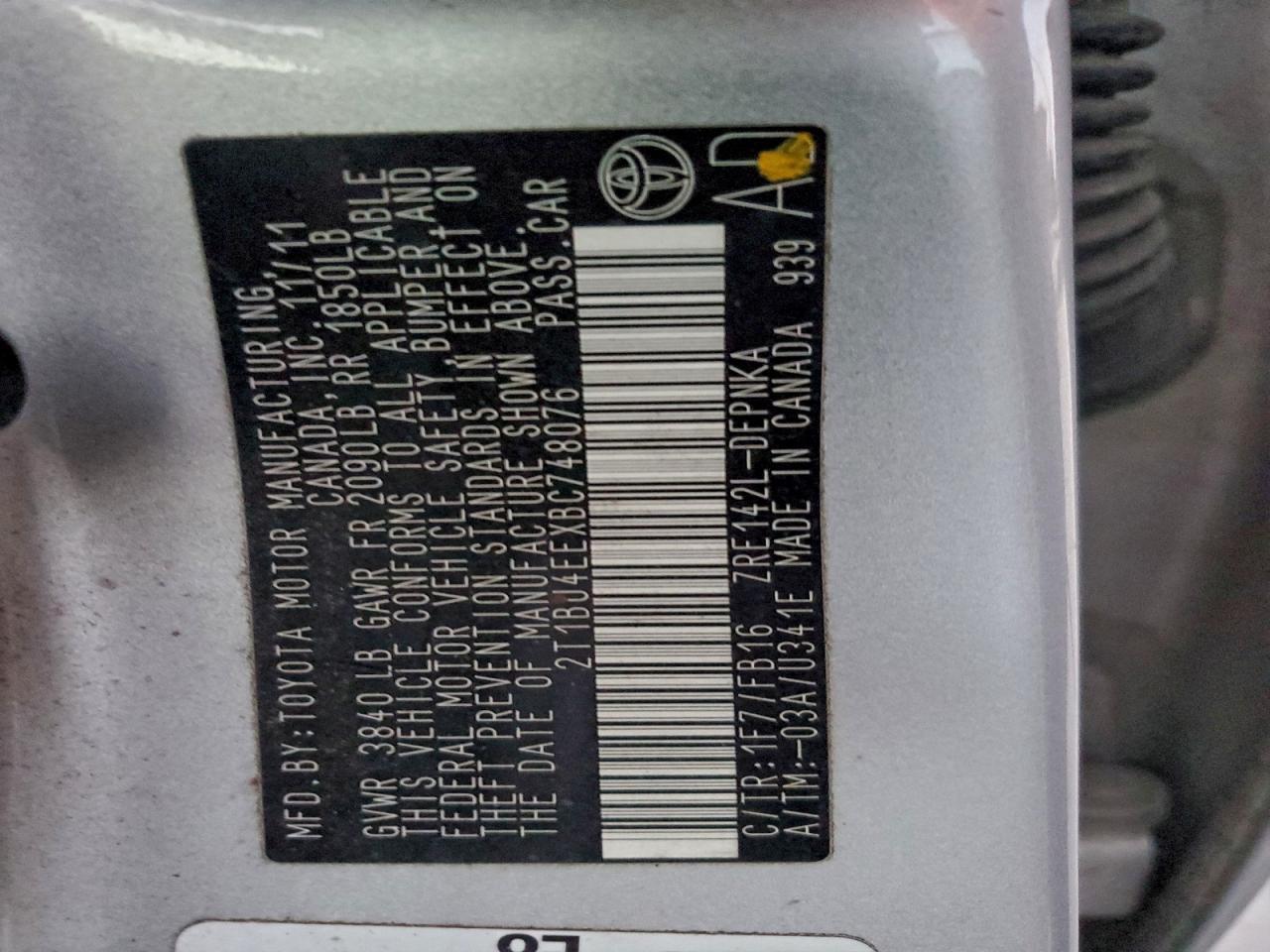 2011 Toyota Corolla Base