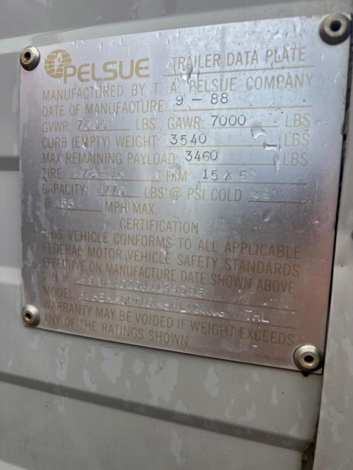 1988 Pelsue Trailer
