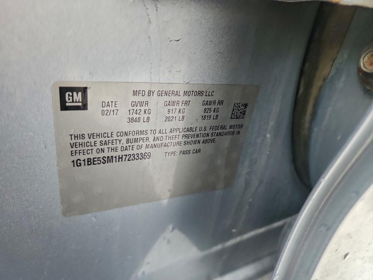 2017 Chevrolet Cruze lt