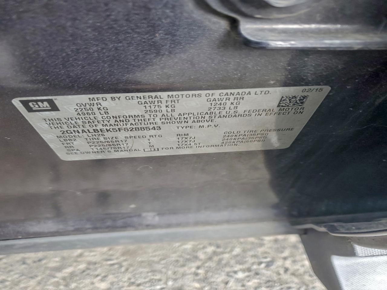 2015 Chevrolet Equinox lt