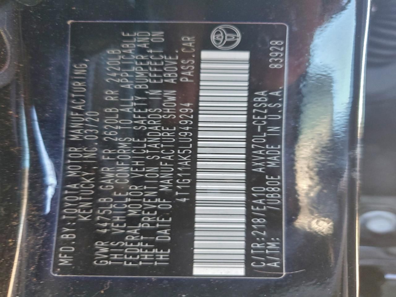 2020 Toyota Camry se