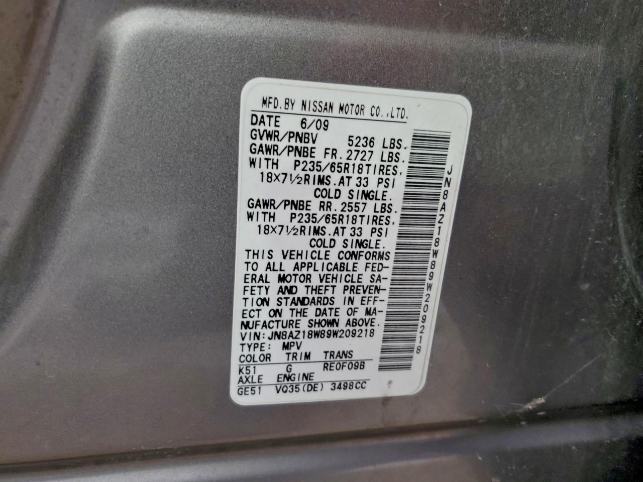 2009 Nissan Murano s