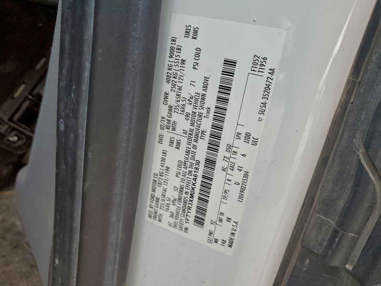 2019 Ford Transit T-250 Delivery Van