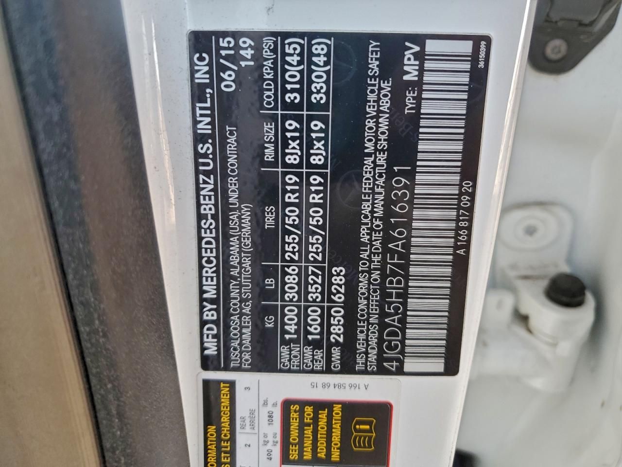 2015 Mercedes-Benz Ml 350 4matic