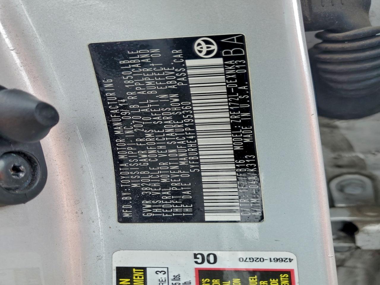 2015 Toyota Corolla l