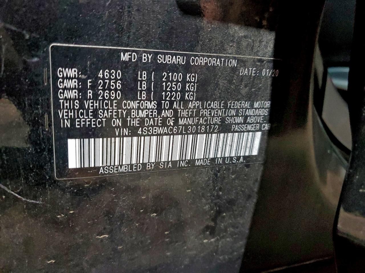 2020 Subaru Legacy Premium