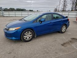 Salvage cars for sale from Copart Dunn, NC: 2012 Honda Civic lx