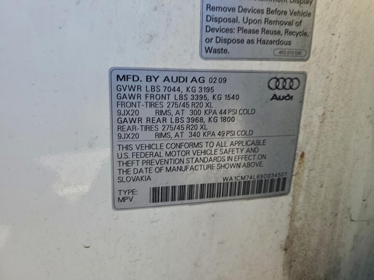 2009 Audi Q7 tdi S-line