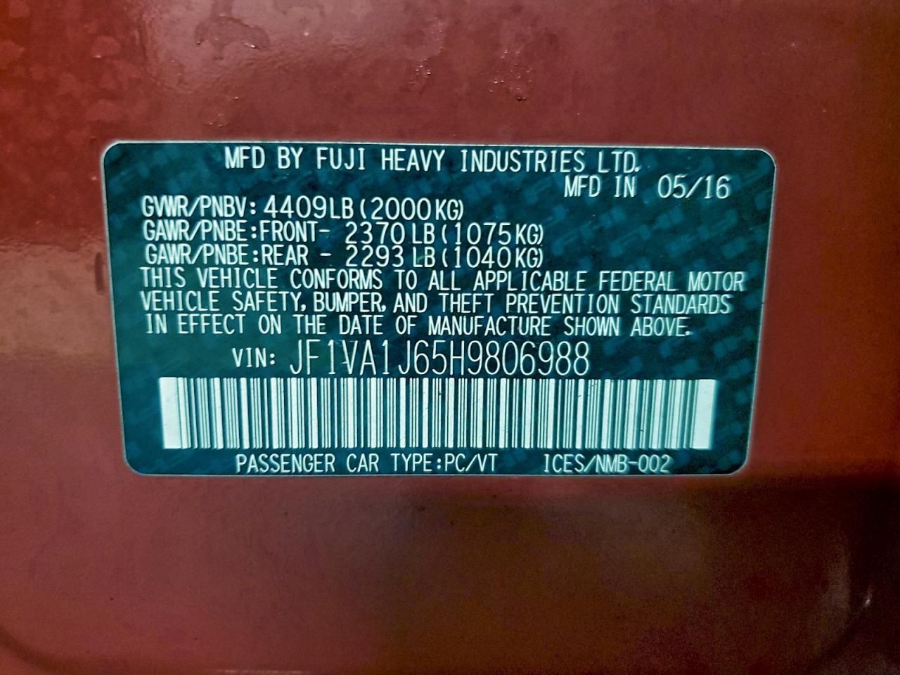 2017 Subaru Wrx Limited