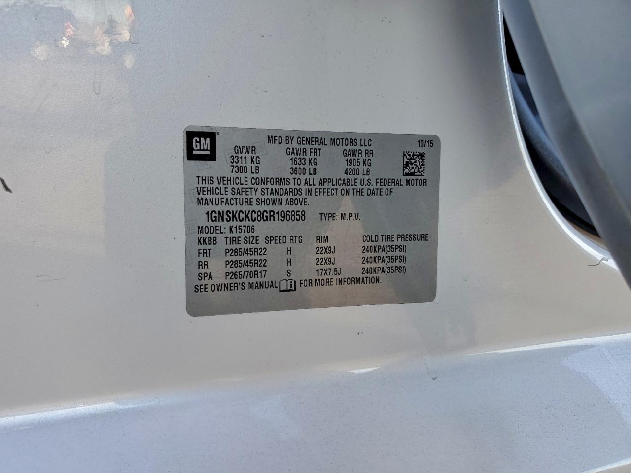 2016 Chevrolet Tahoe K1500 ltz