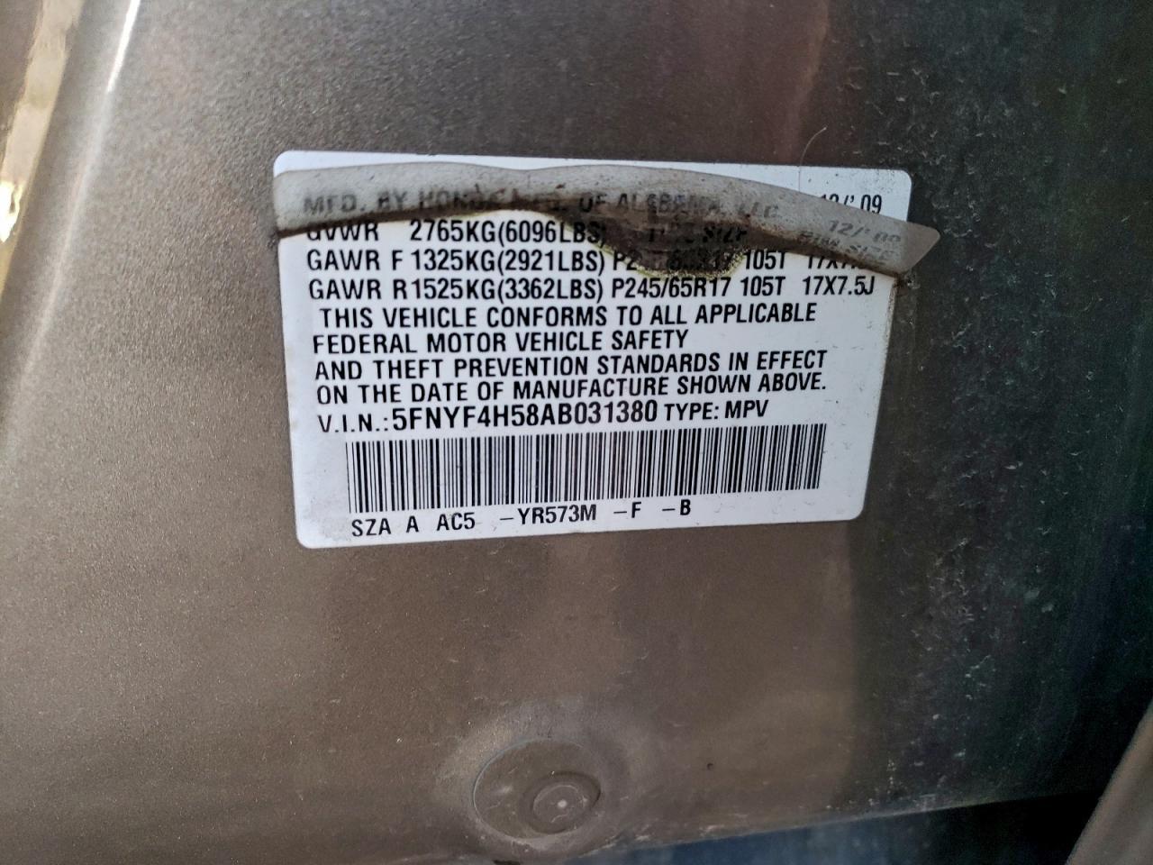 2010 Honda Pilot exl