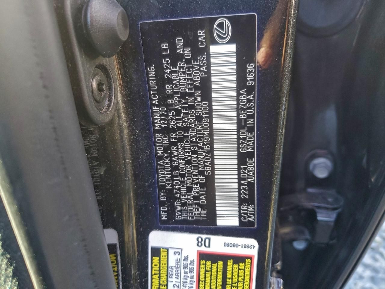 2021 Lexus Es 350 Base