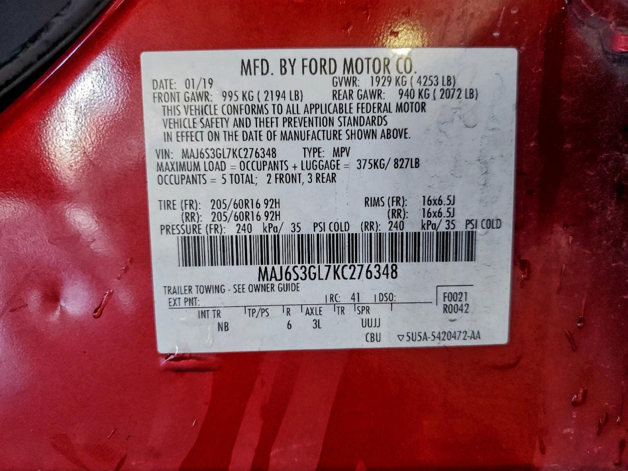 2019 Ford Ecosport se