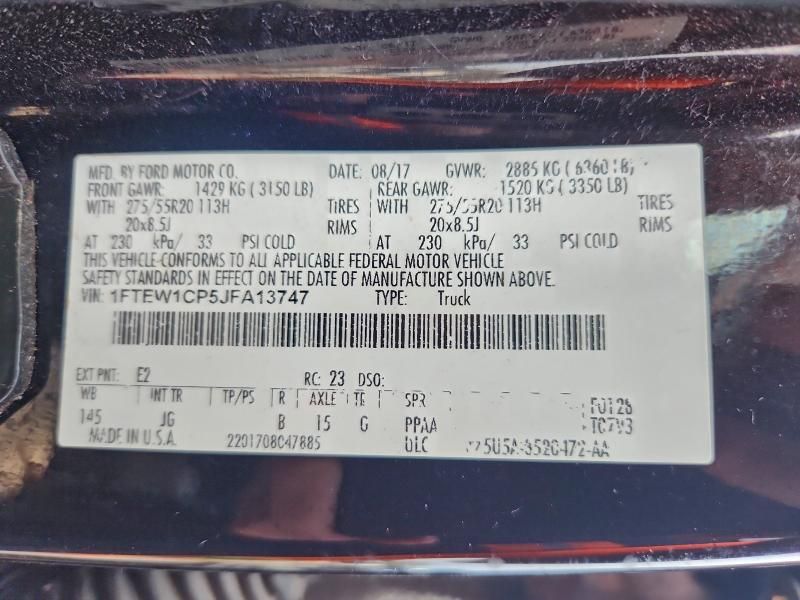 2018 Ford F150 Supercrew