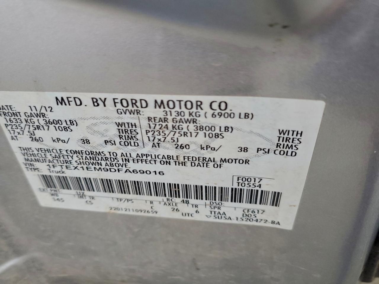 2013 Ford F150 Super cab