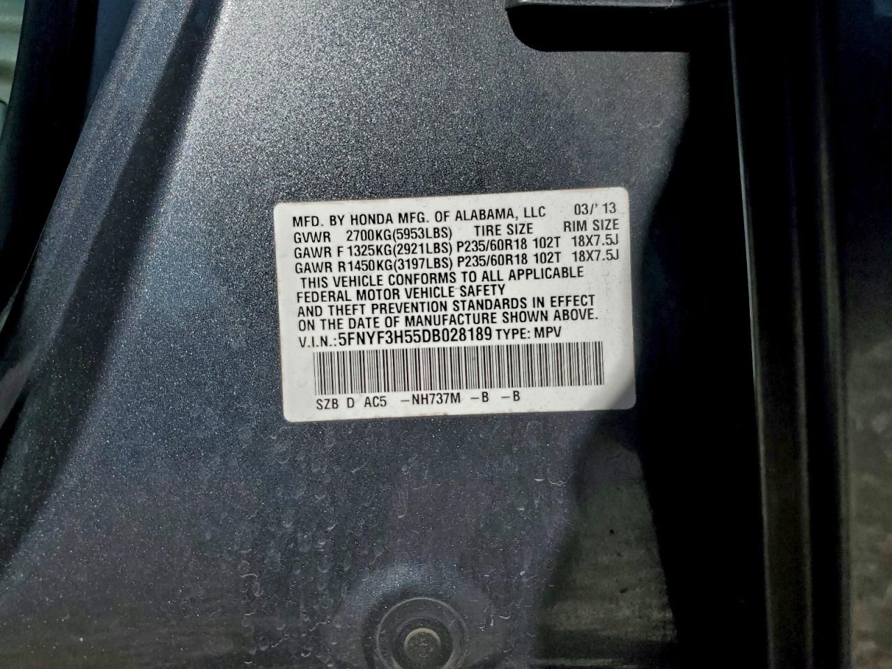 2013 Honda Pilot exl