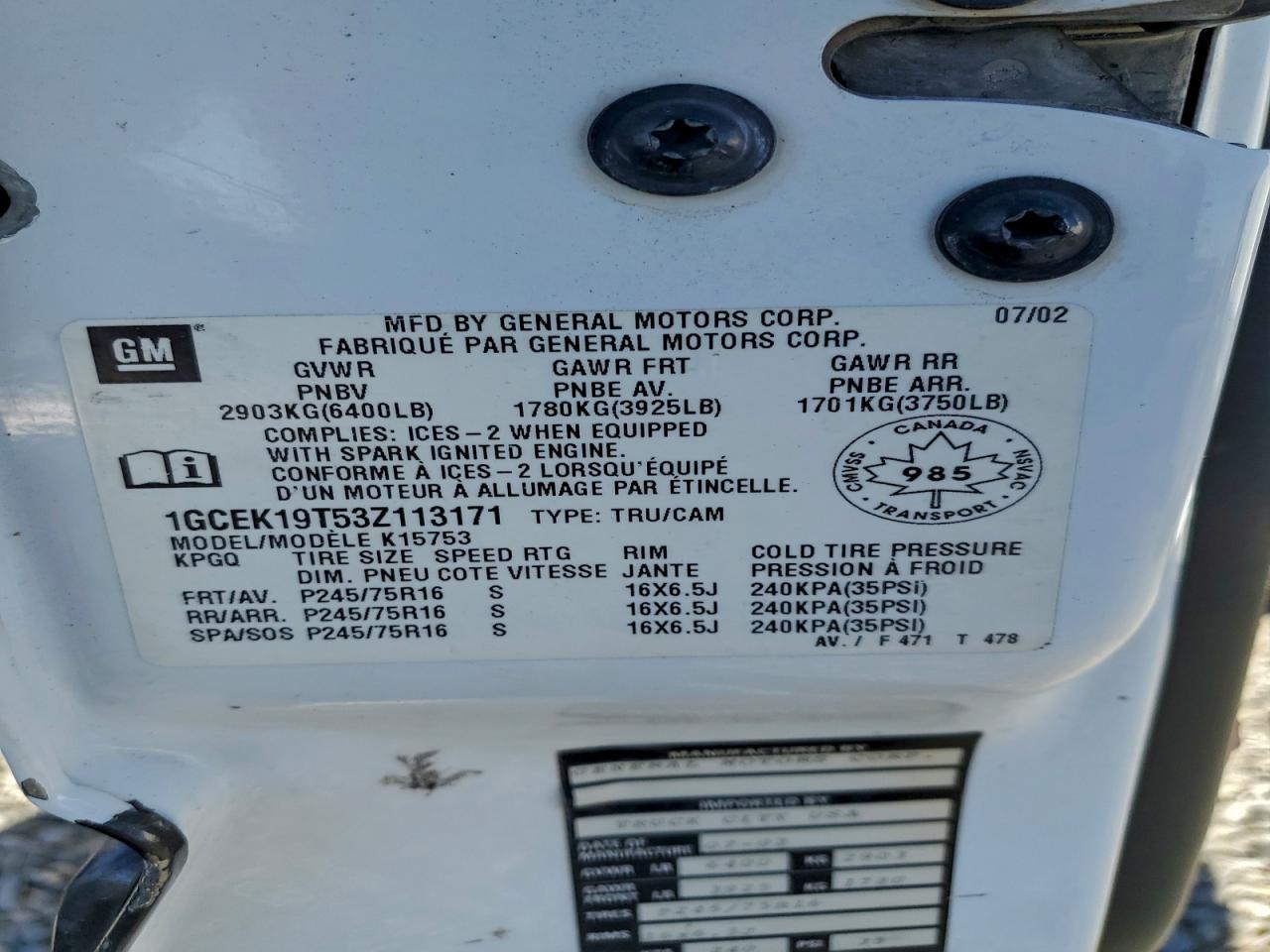 2003 Chevrolet Silverado K1500