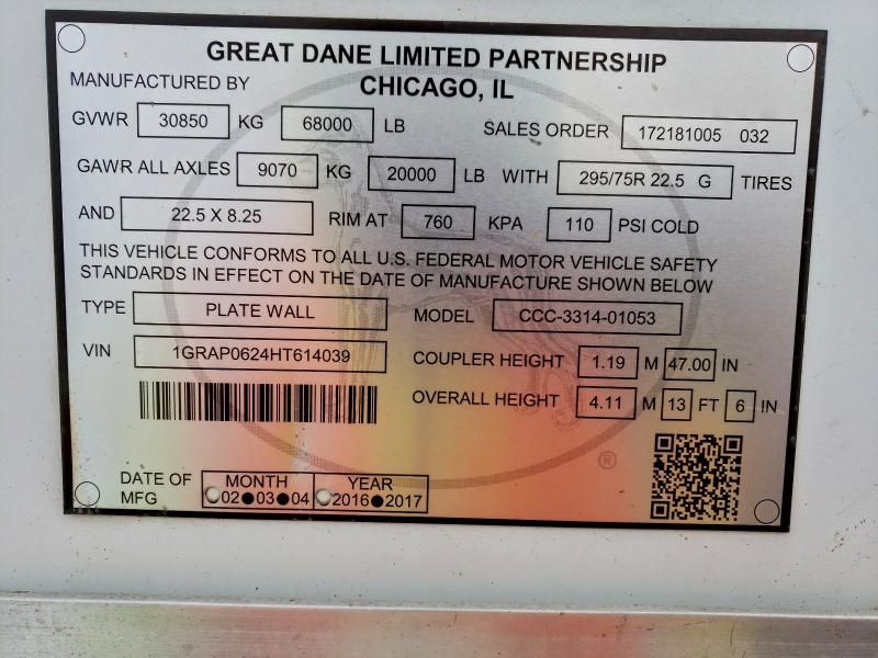 2017 Great Dane 2017 Great Dane Ccc-3314-01053 dry van Trailer
