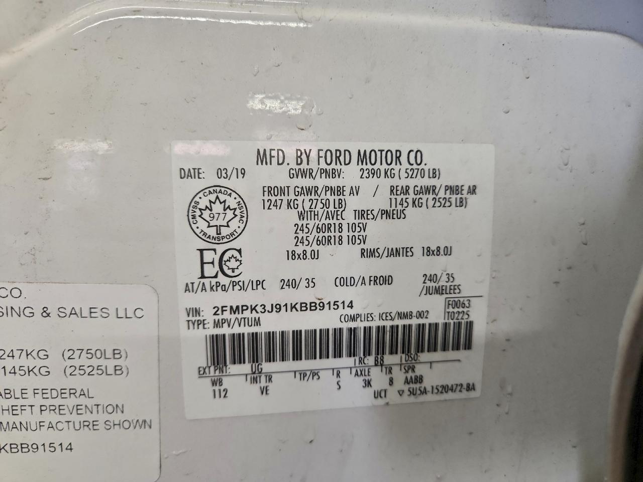 2019 Ford Edge sel