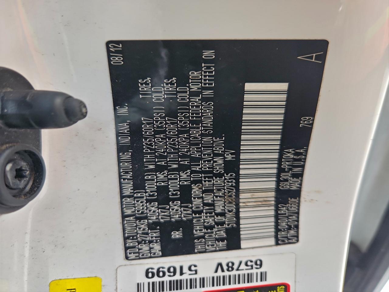 2012 Toyota Sienna xle