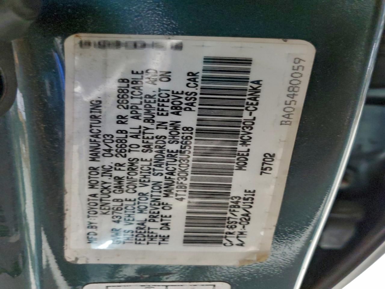 2003 Toyota Camry le