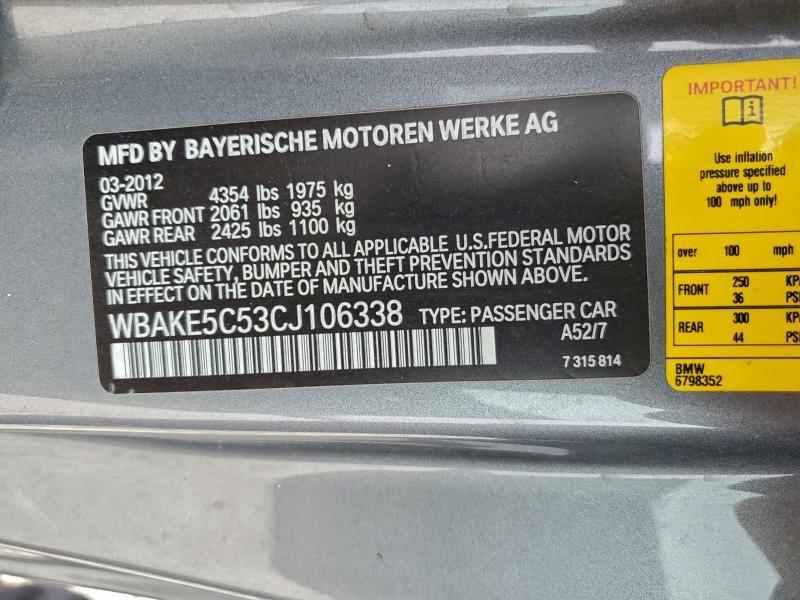 2012 BMW 328 i Sulev