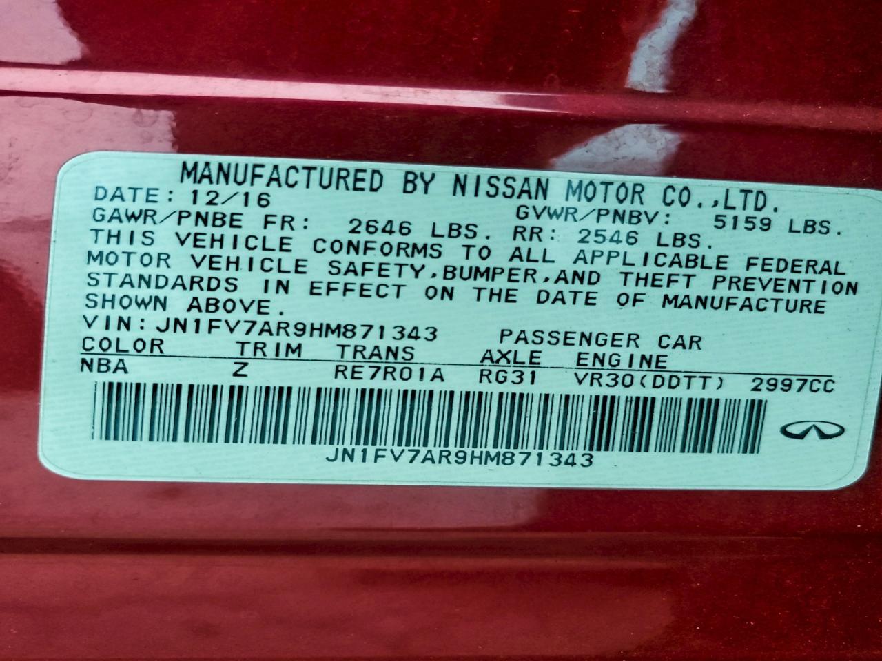 2017 Infiniti Q50 red Sport 400