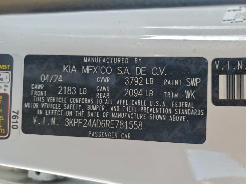 2024 KIA Forte lx