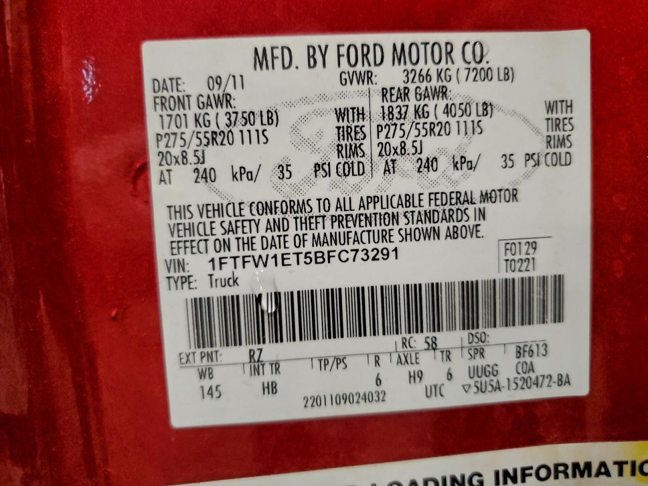 2011 Ford F150 Supercrew