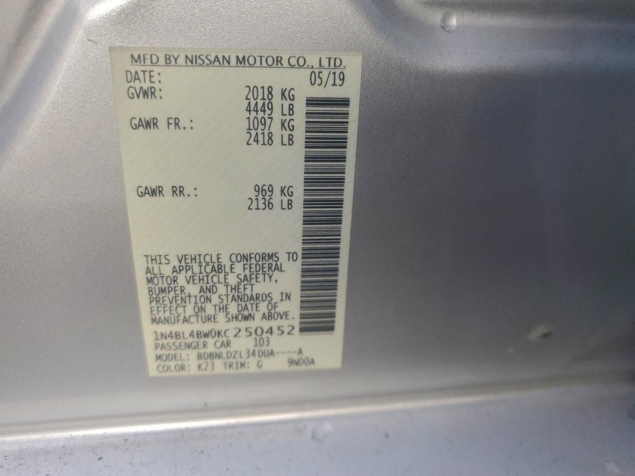 2019 Nissan Altima s