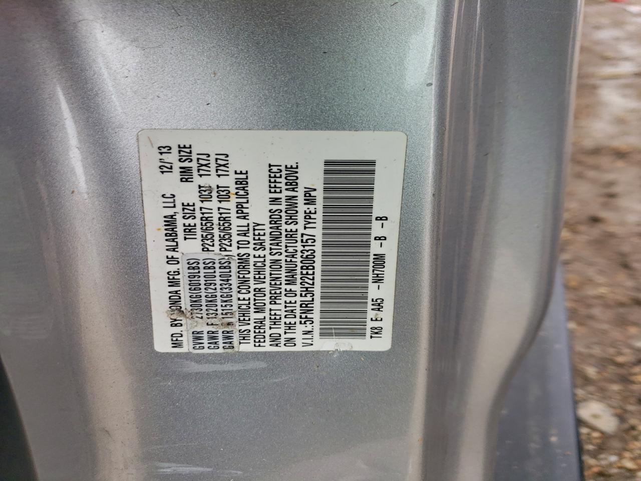 2014 Honda Odyssey lx