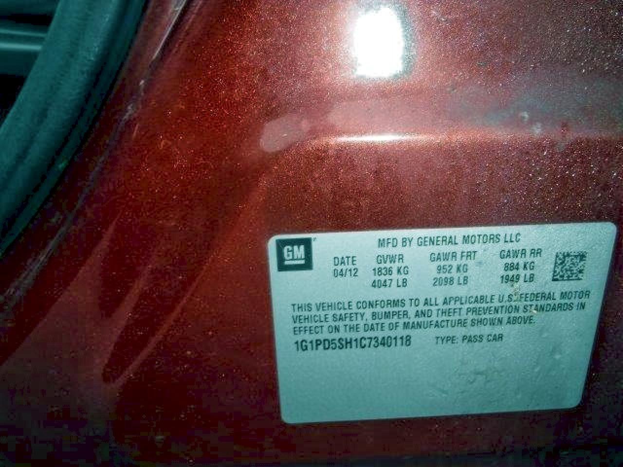 2012 Chevrolet Cruze ls