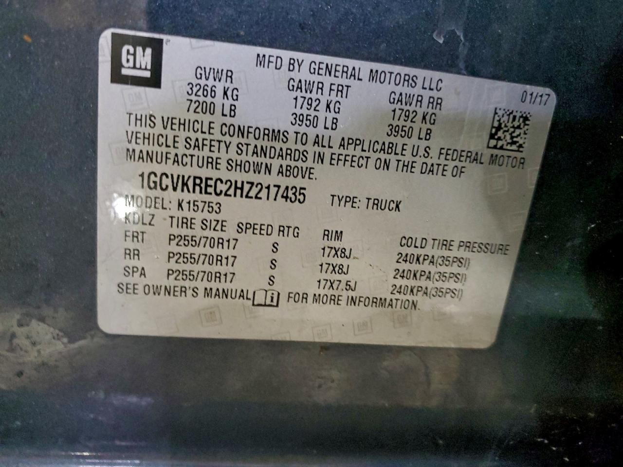 2017 Chevrolet Silverado K1500 lt