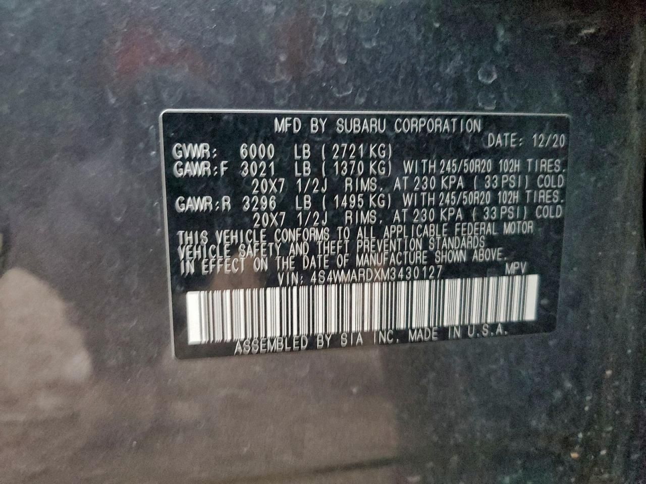 2021 Subaru Ascent Touring