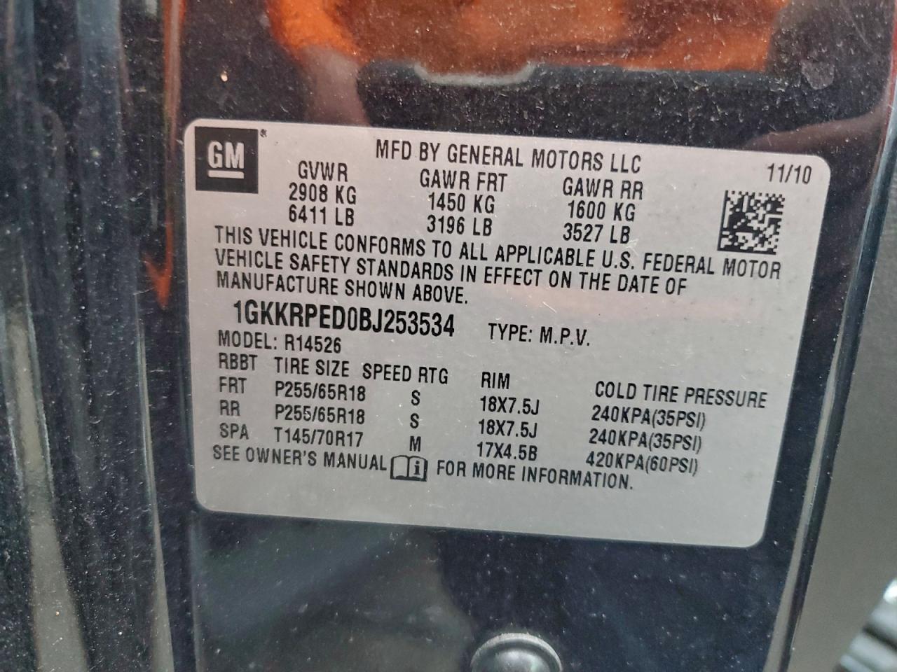 2011 GMC Acadia sle