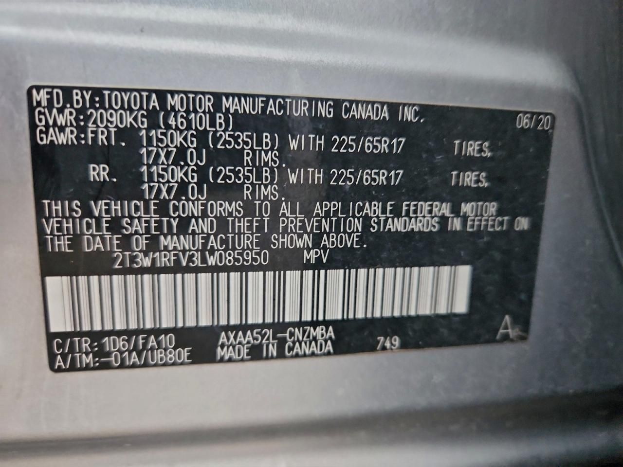 2020 Toyota Rav4 xle