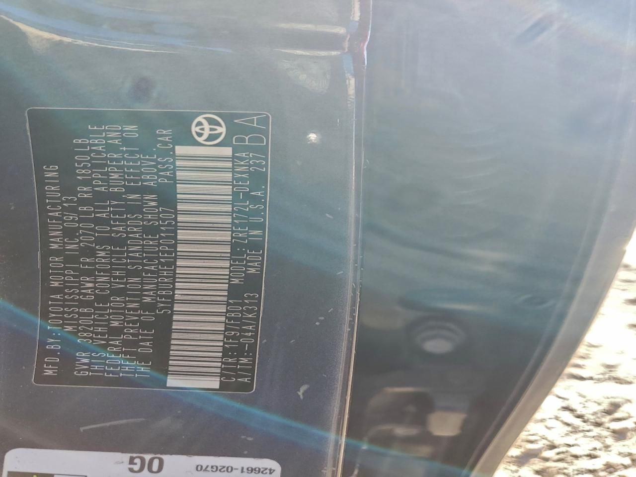 2014 Toyota Corolla l