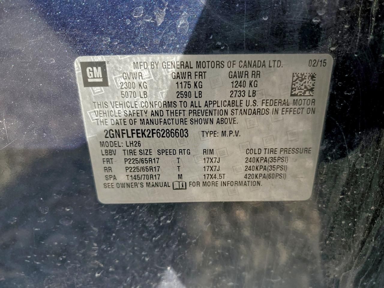 2015 Chevrolet Equinox lt