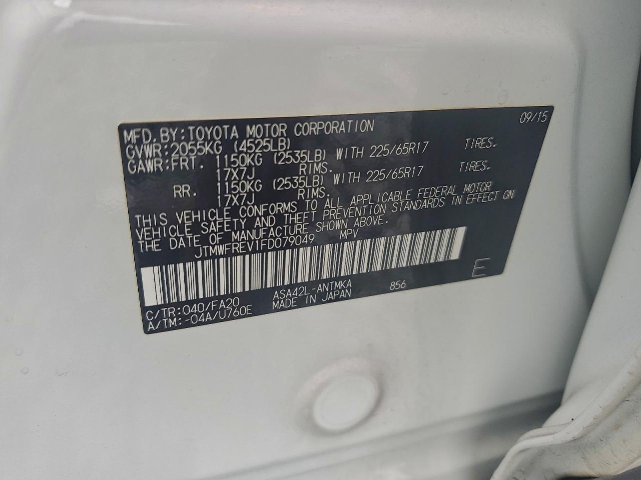 2015 Toyota Rav4 xle