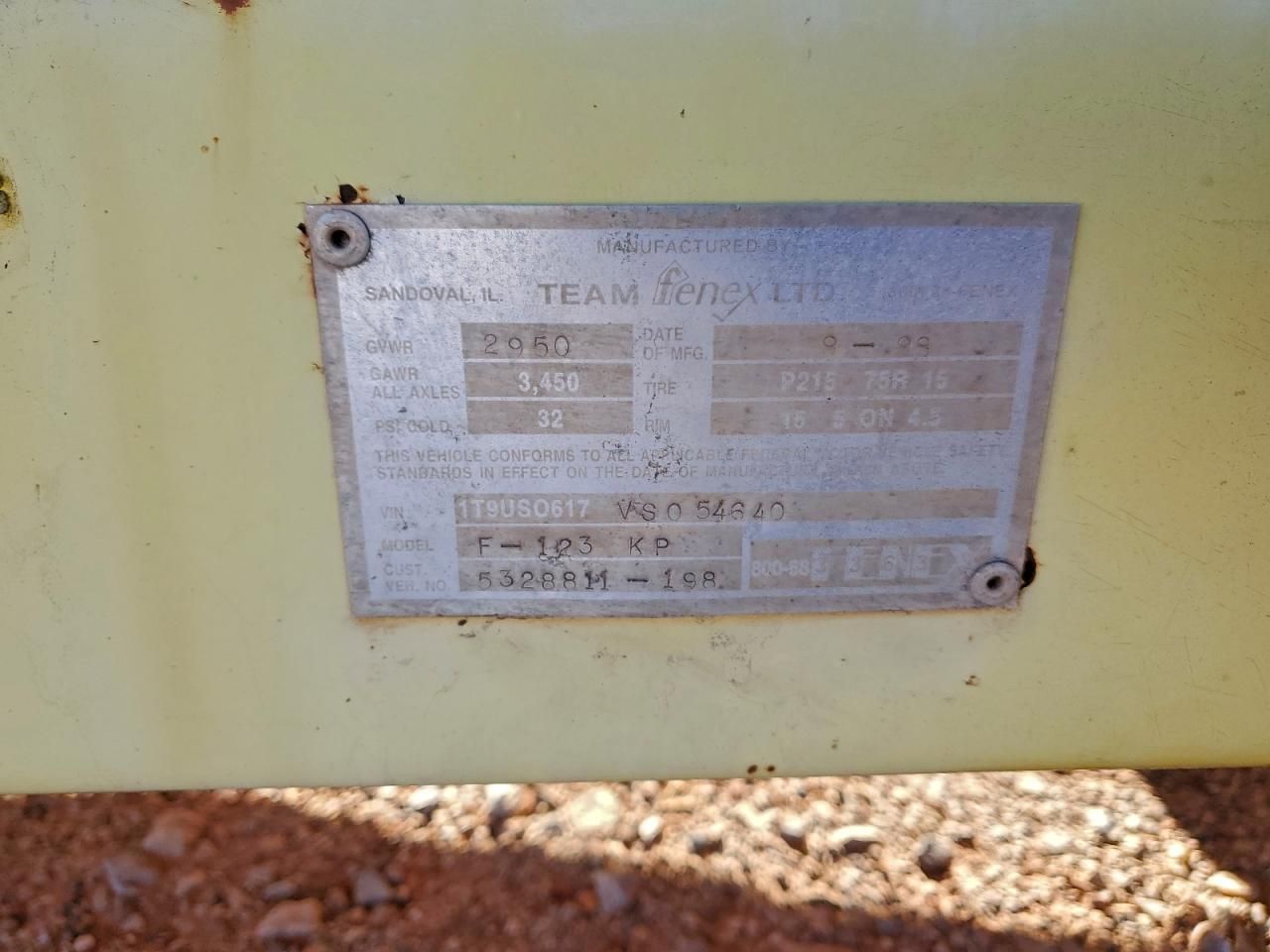 1998 Team Fenex F-123-KP Manhole Support Trailer