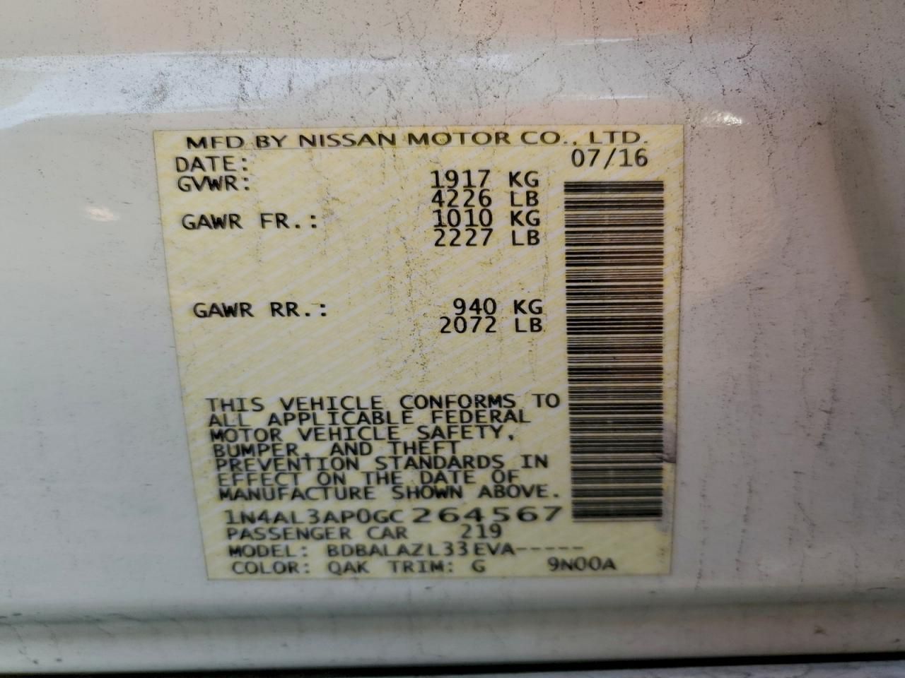 2016 Nissan Altima 2.5