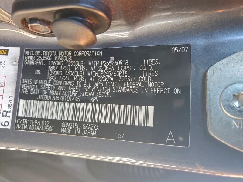 2007 Toyota 4runner Limited