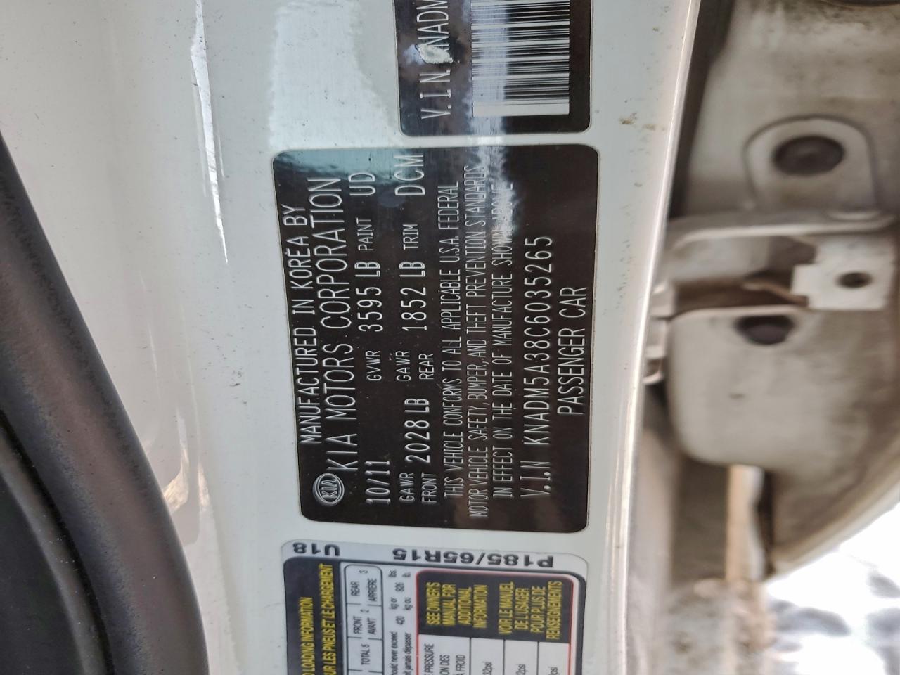 2012 KIA Rio lx