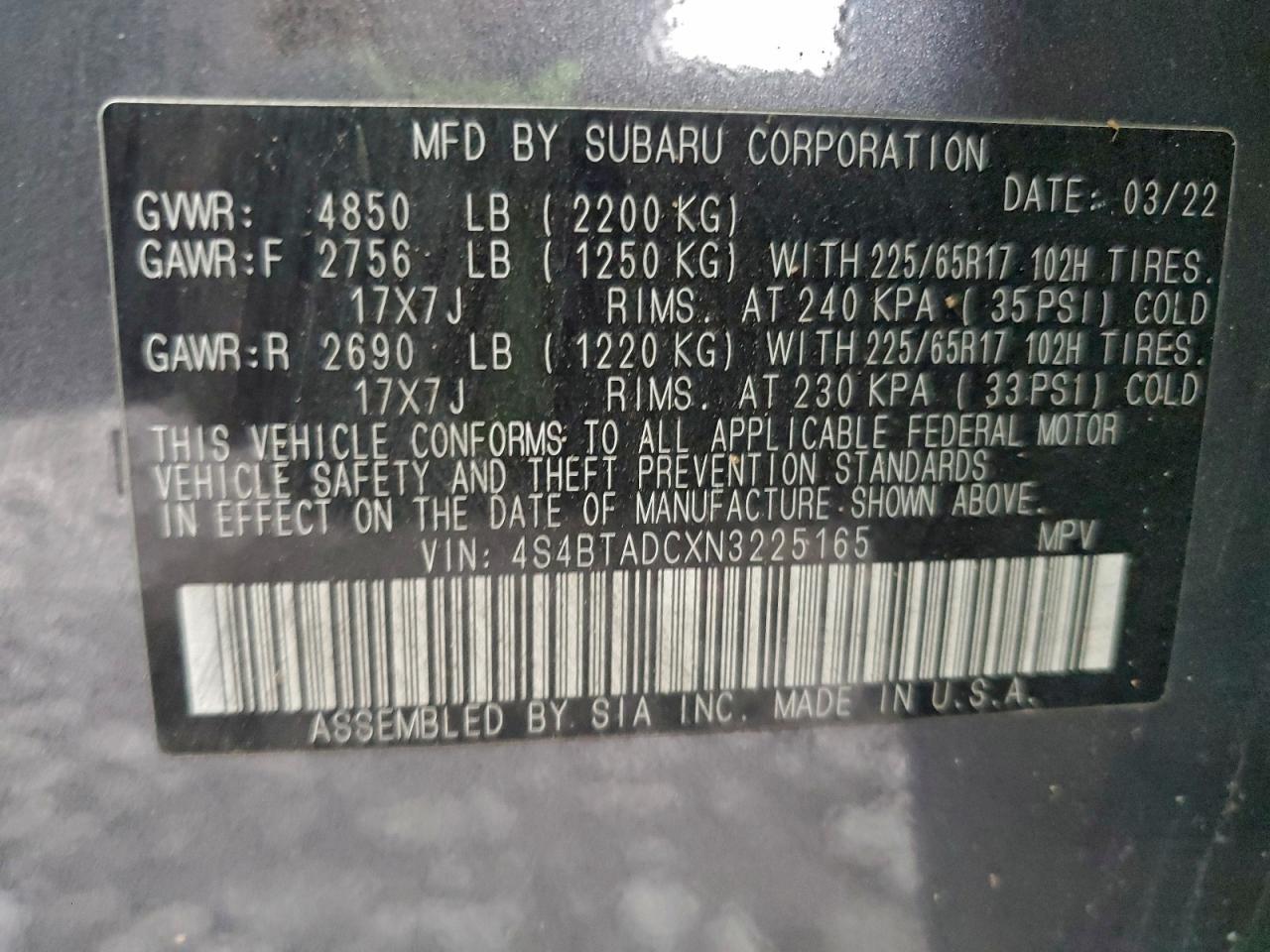 2022 Subaru Outback Premium