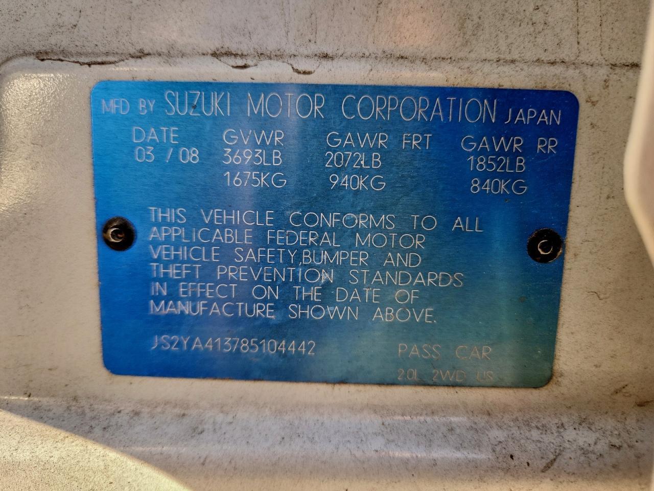 2008 Suzuki SX4 Base