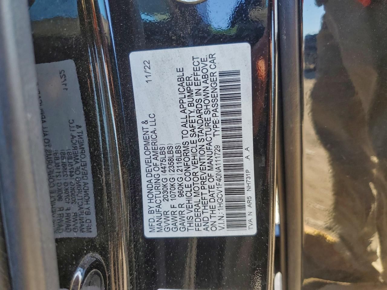 2022 Honda Accord Sport se