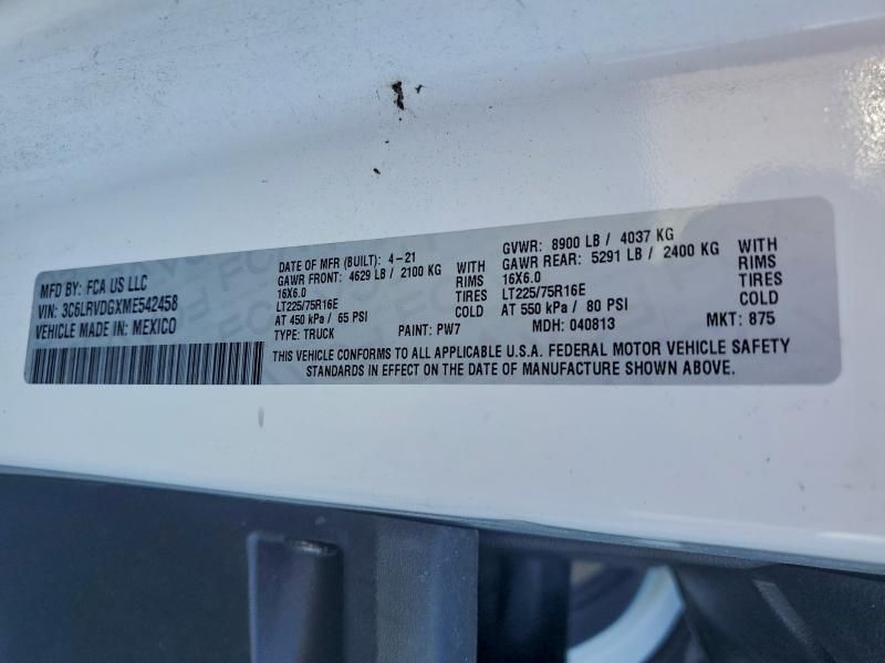 2021 Dodge RAM Promaster 2500 Delivery Van