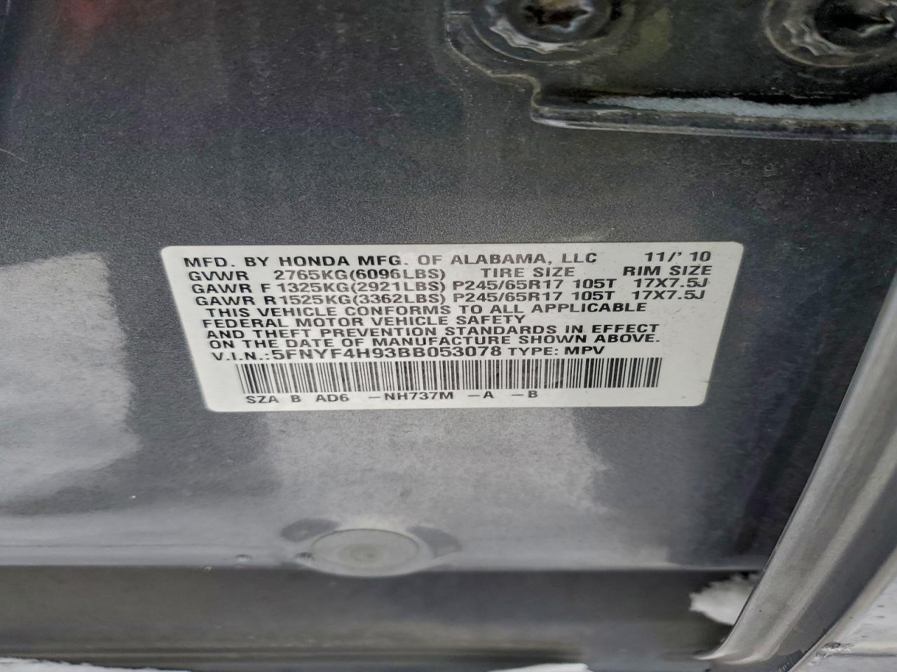 2011 Honda Pilot Touring